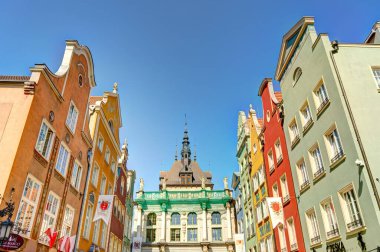Gdansk, Poland - July 2021 : Historical center in sunny weather     