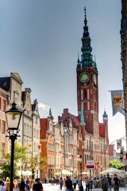 Gdansk, Poland - July 2021 : Historical center in sunny weather     