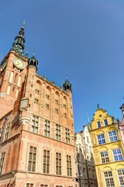 Gdansk, Poland - July 2021 : Historical center in sunny weather     