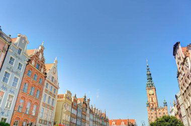 Gdansk, Poland - July 2021 : Historical center in sunny weather     