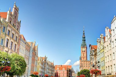 Gdansk, Poland - July 2021 : Historical center in sunny weather     