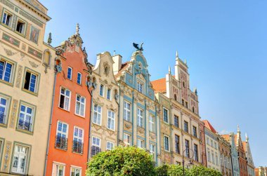 Gdansk, Poland - July 2021 : Historical center in sunny weather     