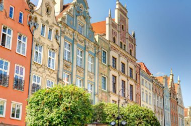 Gdansk, Poland - July 2021 : Historical center in sunny weather     