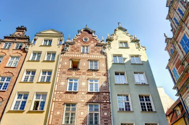 Gdansk, Poland - July 2021 : Historical center in sunny weather     