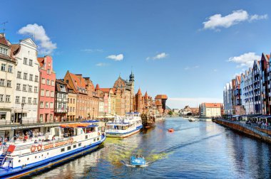 Gdansk, Poland - July 2021 : Historical center in sunny weather     