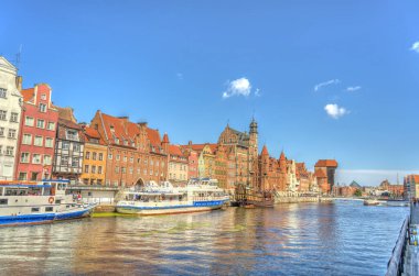 Gdansk, Poland - July 2021 : Historical center in sunny weather     