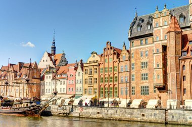 Gdansk, Poland - July 2021 : Historical center in sunny weather     