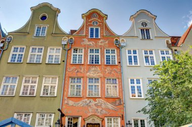 Gdansk, Poland - July 2021 : Historical center in sunny weather     