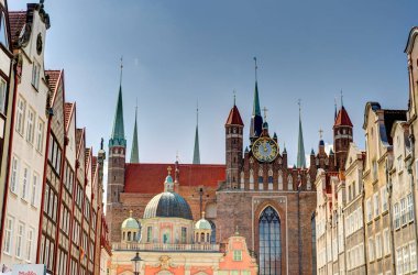Gdansk, Poland - July 2021 : Historical center in sunny weather     