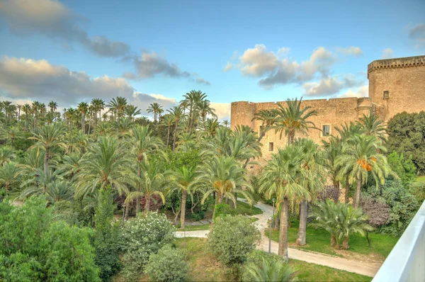 Elche, Spain - August 2021 : Historical center in summertime