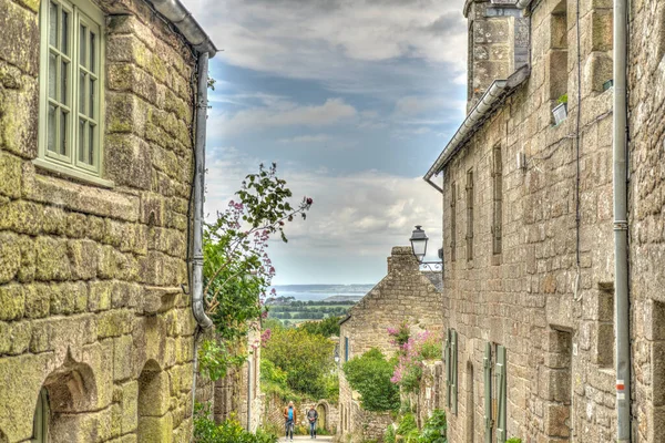 Locronan France June 2021 Historical Village Cloudy Weather — 图库照片