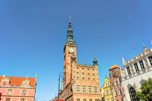 Гданськ Польща Липень 2021 Історичний Центр Сонячної Погоди — стокове фото