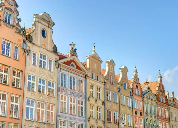 Gdansk, Poland - July 2021 : Historical center in sunny weather     