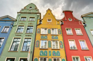 Gdansk, Poland - July 2021 : Historical center in sunny weather     