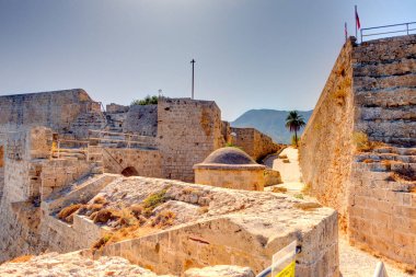 Kyrenia, Cyprus - October 2019 : Old harbour in sunny weather