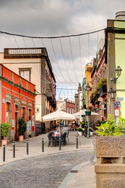 Arucas, Spain - January 2020 : Historical center in cloudy weather