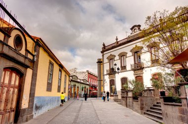 Arucas, Spain - January 2020 : Historical center in cloudy weather