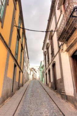 Arucas, Spain - January 2020 : Historical center in cloudy weather