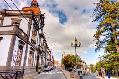 Arucas, Spain - January 2020 : Historical center in cloudy weather