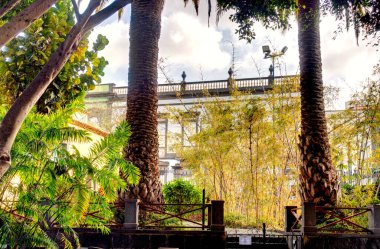Arucas, Spain - January 2020 : Historical center in cloudy weather