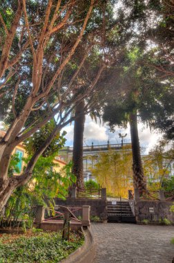 Arucas, Spain - January 2020 : Historical center in cloudy weather