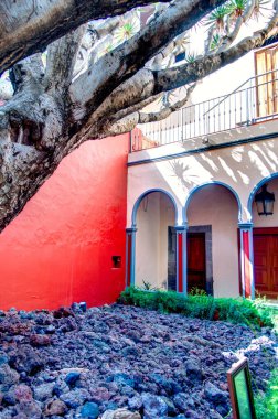 Galdar, Spain - January 2020 : Historical center in sunny weather