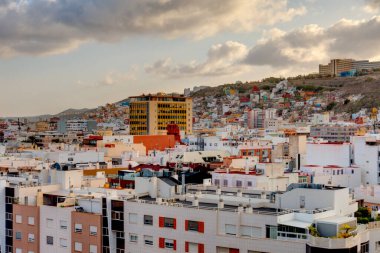 Las Palmas, Spain - February 2020 : Vegueta historical district at dusk