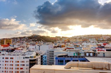 Las Palmas, Spain - February 2020 : Vegueta historical district at dusk
