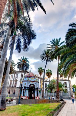 Las Palmas, Spain - February 2020 : Vegueta historical district at dusk