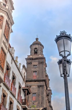 Las Palmas, Spain - February 2020 : Vegueta historical district at dusk