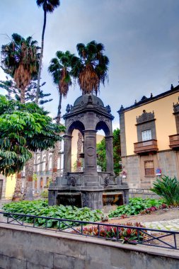 Las Palmas, Spain - February 2020 : Vegueta historical district at dusk