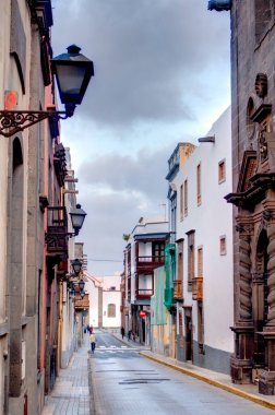 Las Palmas, Spain - February 2020 : Vegueta historical district at dusk