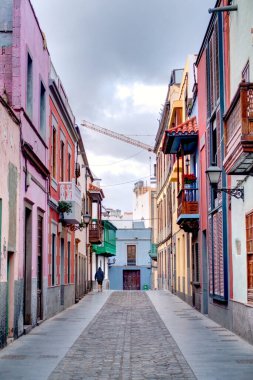 Las Palmas, Spain - February 2020 : Vegueta historical district at dusk