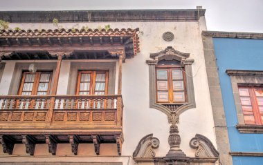 Teror, Spain - February 2020 : Historical center in rainy weather