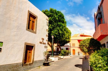 Aguimes, Spain - February 2020 : Historical center in sunny weather