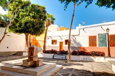 Aguimes, Spain - February 2020 : Historical center in sunny weather
