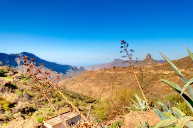 San Bartolom de Tirajana, Spain - February 2020 : Historical center in sunny weather