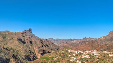 San Bartolom de Tirajana, Spain - February 2020 : Historical center in sunny weather