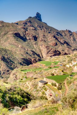 San Bartolom de Tirajana, Spain - February 2020 : Historical center in sunny weather