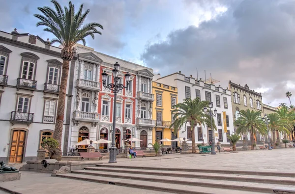 Las Palmas, Spain - February 2020 : Vegueta historical district at dusk