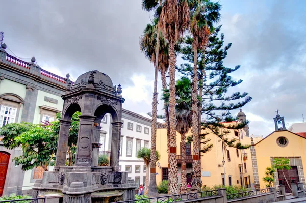 Las Palmas, Spain - February 2020 : Vegueta historical district at dusk