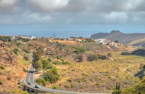 Tejeda Spain February 2020 Picturesque Canarian Village Sunny Weather — стокове фото