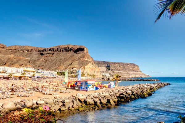 Puerto Mogan Spain February 2020 Picturesque Seaside Resort Sunny Weather — Zdjęcie stockowe
