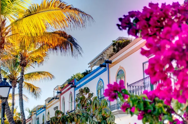 Puerto Mogan Spain February 2020 Picturesque Sea Resort Sunny Weather — стокове фото
