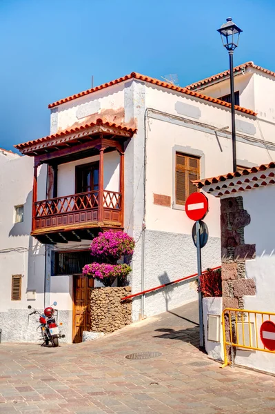 stock image Tejeda, Spain - February 2020 : Picturesque Canarian village in sunny weather,