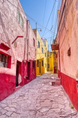Guanajuato, Mexico - January 2022 : Historical center in sunny weather