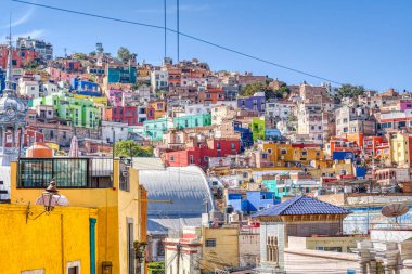 Guanajuato, Mexico - January 2022 : Historical center in sunny weather