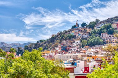 Guanajuato, Mexico - January 2022 : Historical center in sunny weather