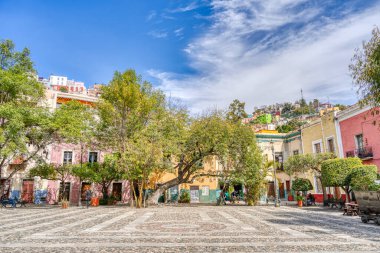 Guanajuato, Mexico - January 2022 : Historical center in sunny weather