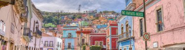 Guanajuato, Mexico - January 2022 : Historical center in sunny weather